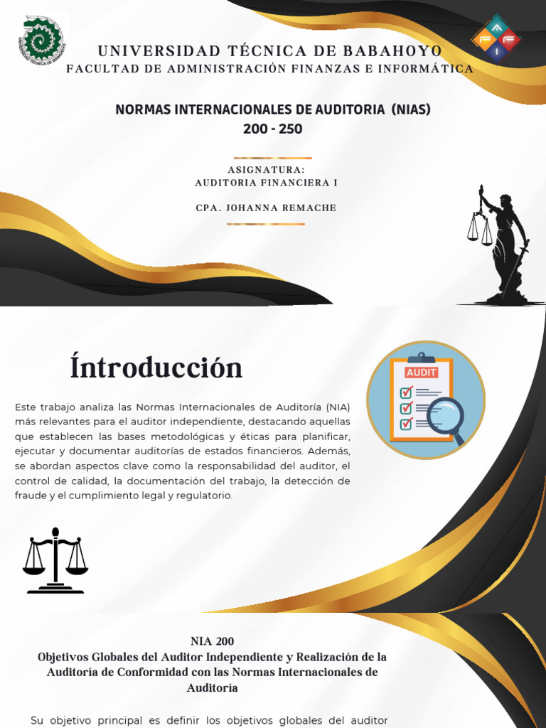 Normas Internacionales de Auditoría (NIA) | PDF | Auditoría | Contralor
