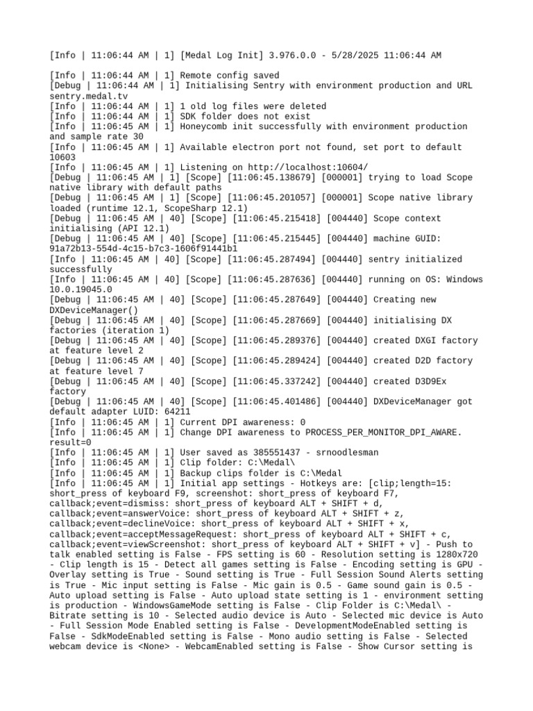 Medal App Initialization Log | PDF | Keyboard Shortcut | Computer Keyboard