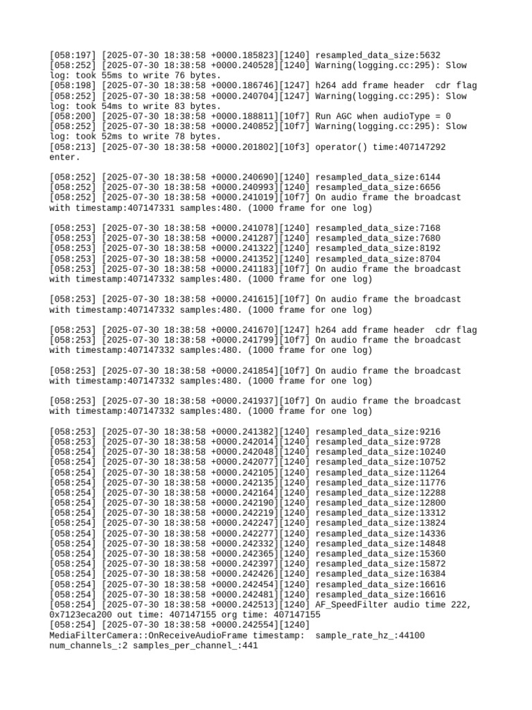 Audio Frame Processing Logs | PDF | Digital Technology | Computer File ...