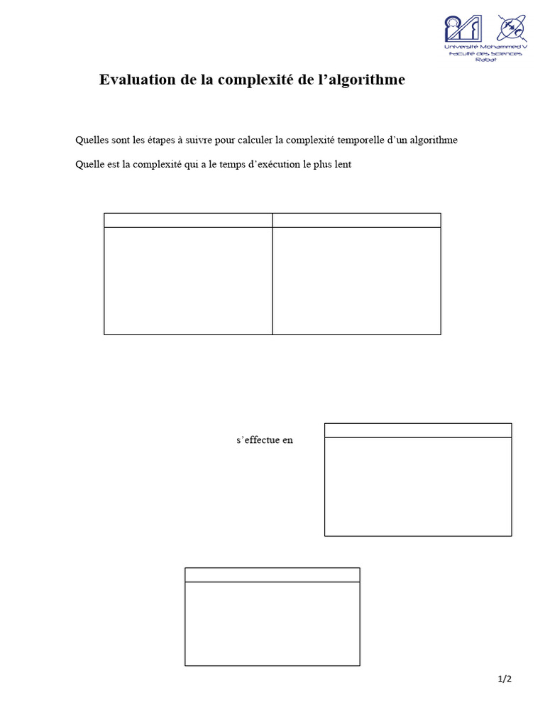 Évaluation de la complexité des algorithmes C | PDF | Ingénierie ...
