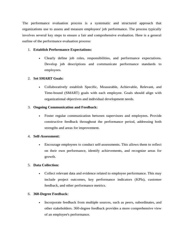 Performance Evaluation Process | PDF | Performance Appraisal ...