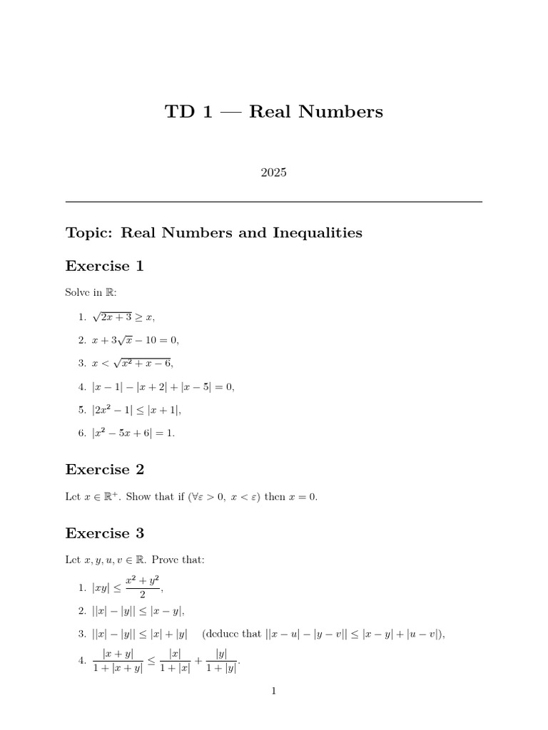 TD1 Anal 1 L1 Info | PDF
