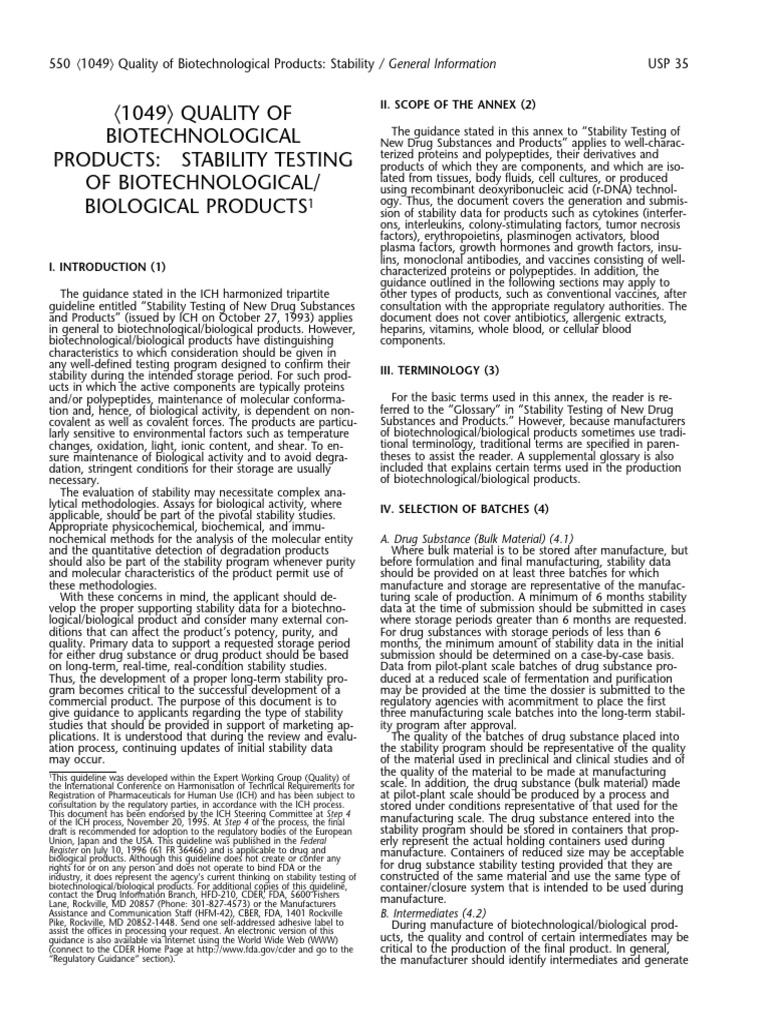 Stability Testing for Biotech Products | PDF | Cell Culture | Vaccines