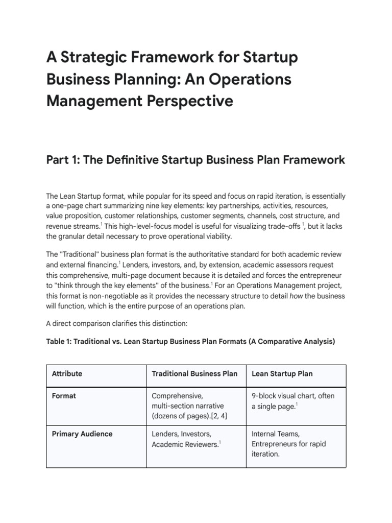 Comprehensive Startup Business Plan Guide | PDF | Supply Chain | Lean ...