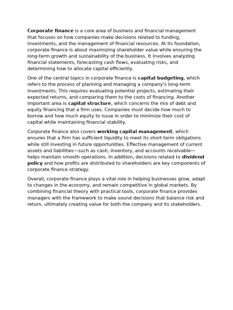 Understanding Corporate Finance Essentials | PDF