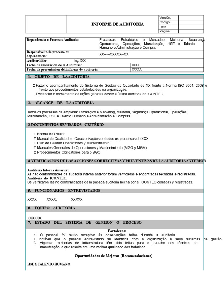 Auditoria ISO 9001: Resultados e Recomendações | PDF | Auditoria ...