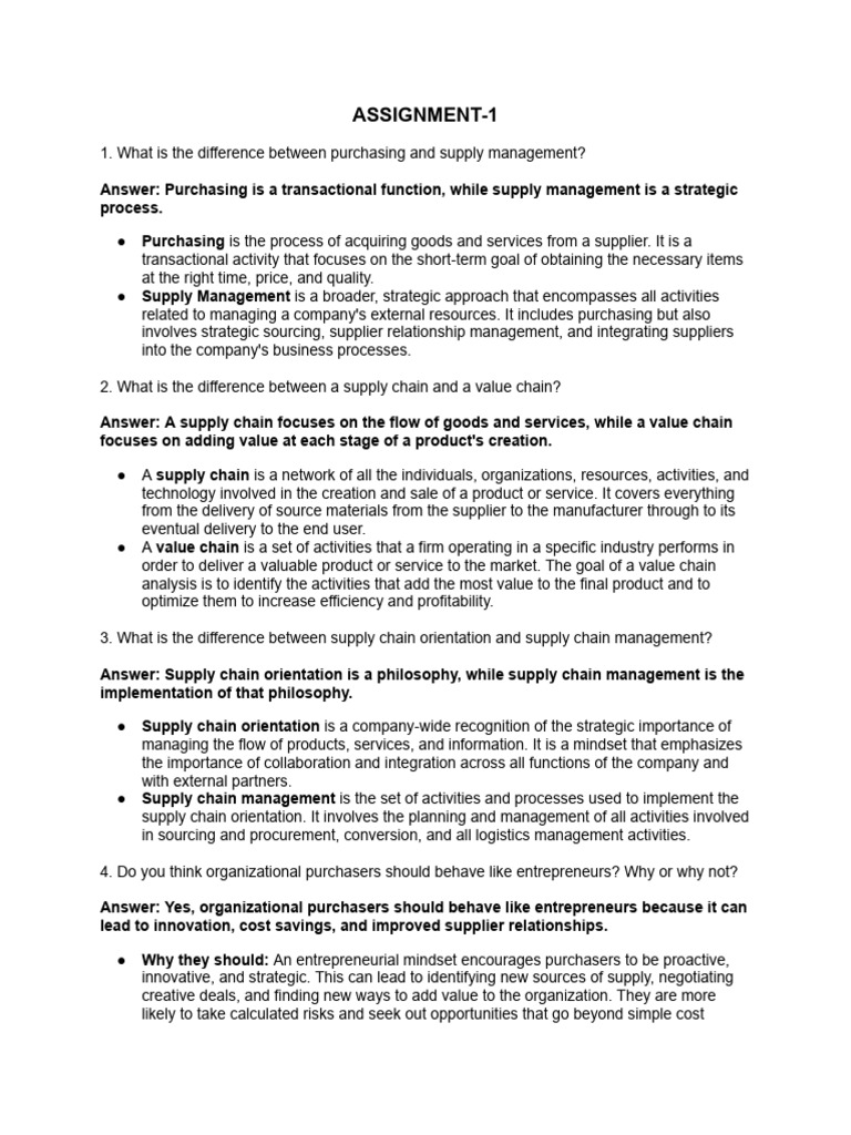 Assignment - 1 | PDF | Supply Chain | Supply Chain Management