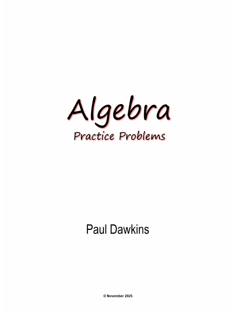 Algebra Practice Problems Guide | PDF | Polynomial | Equations