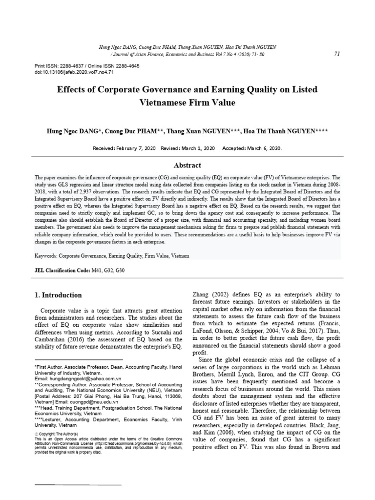 Corporate Governance Impact on Firm Value | PDF | Board Of Directors ...