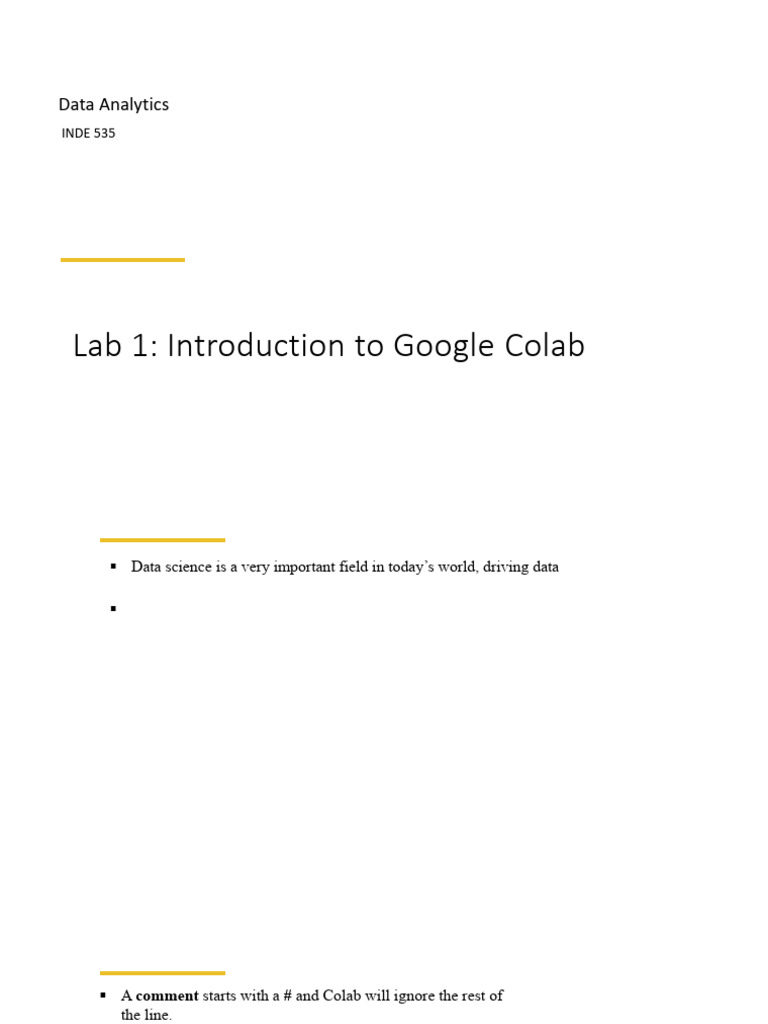 Google Colab Data Analytics Lab Guide | PDF | Computing | Statistical ...