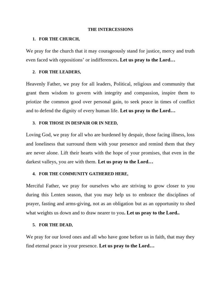 The Intercessions | PDF