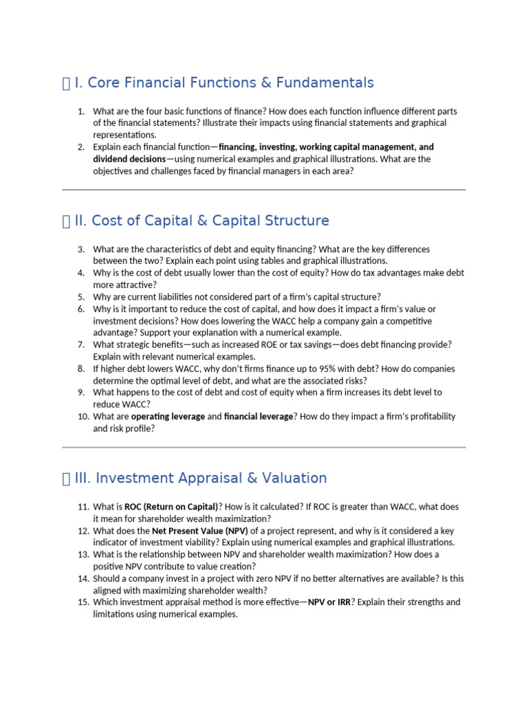Financial Functions and Capital Management | PDF | Net Present Value ...