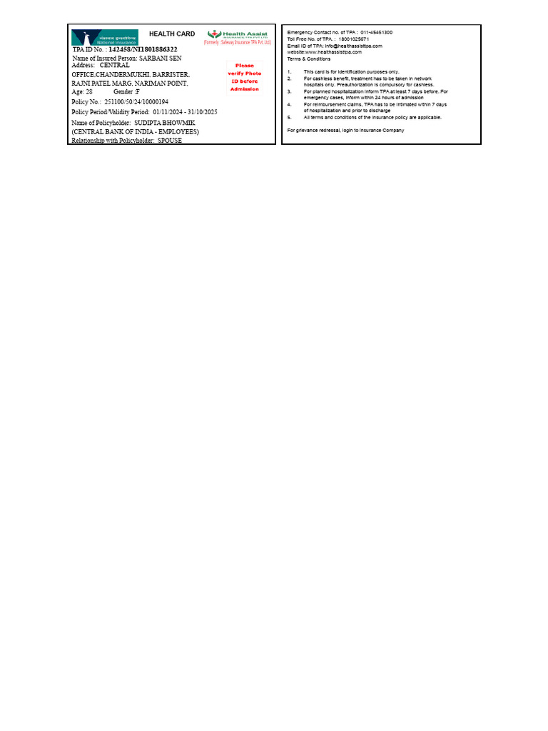 Health Card | PDF