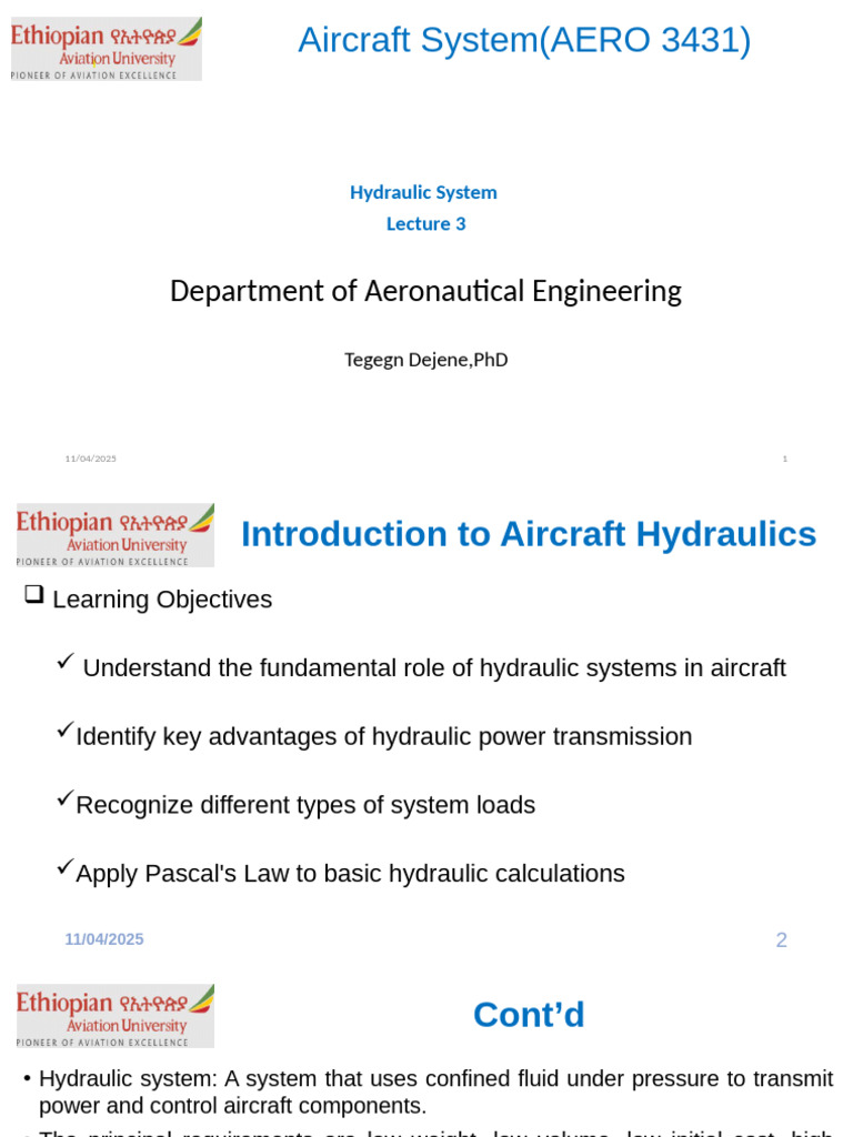 Aircraft Hydraulic Systems Overview | PDF | Pump | Mechanical Engineering