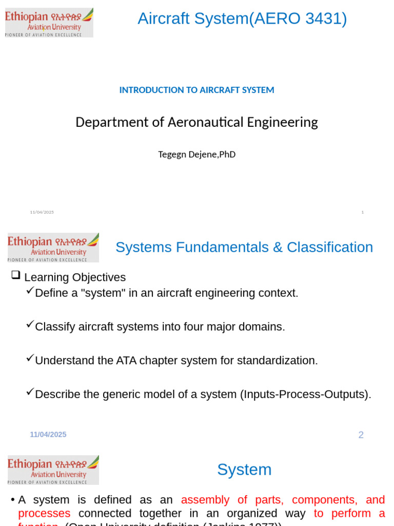 Introduction to Aircraft Systems Overview | PDF | System | Aircraft