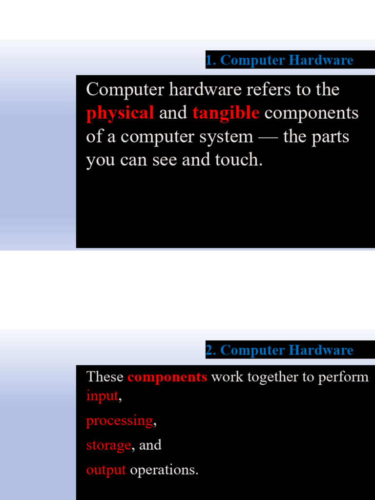 Understanding Computer Hardware Components | PDF | Computer Data ...