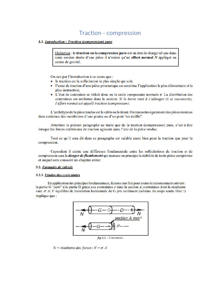 ch3 Traction - Compression | PDF