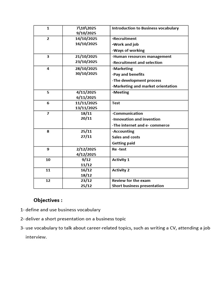 Course Plan | PDF
