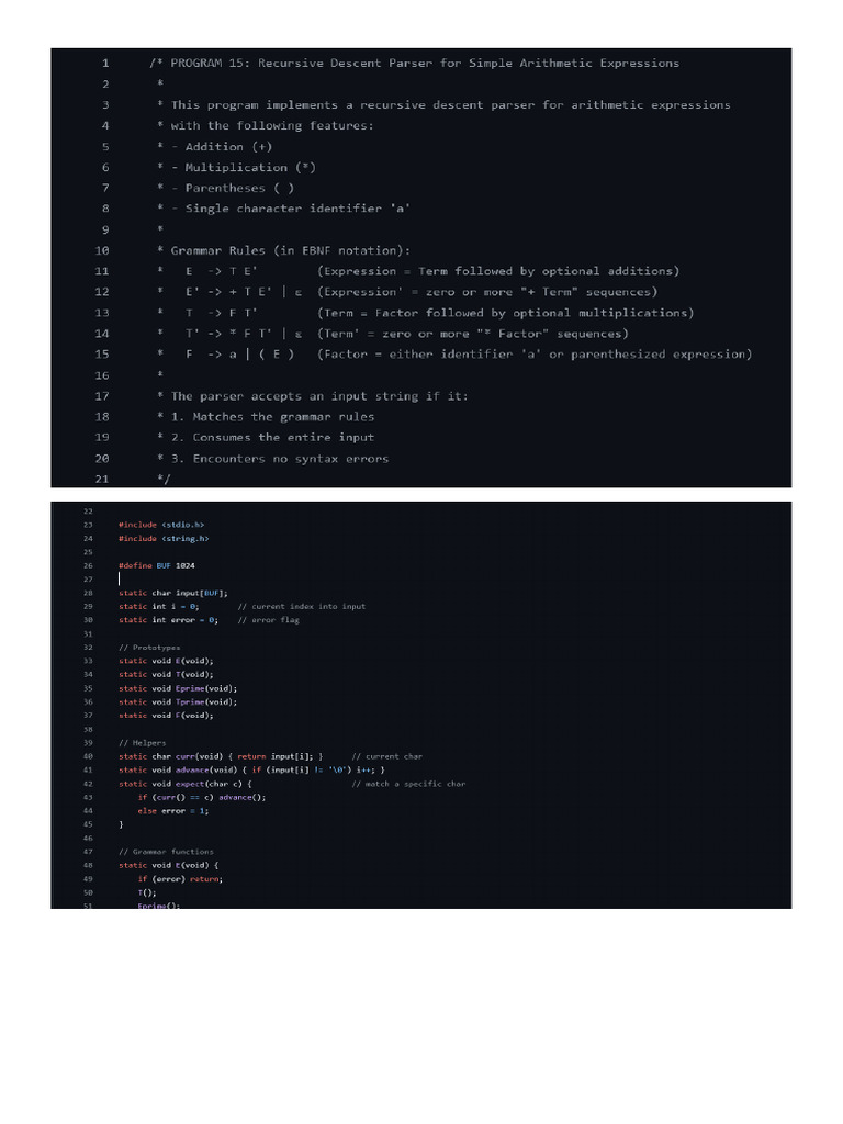 Recursive Descent Parser | PDF