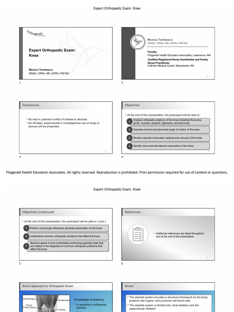 Comprehensive Knee Orthopedic Exam Guide | PDF | Knee | Limbs (Anatomy)