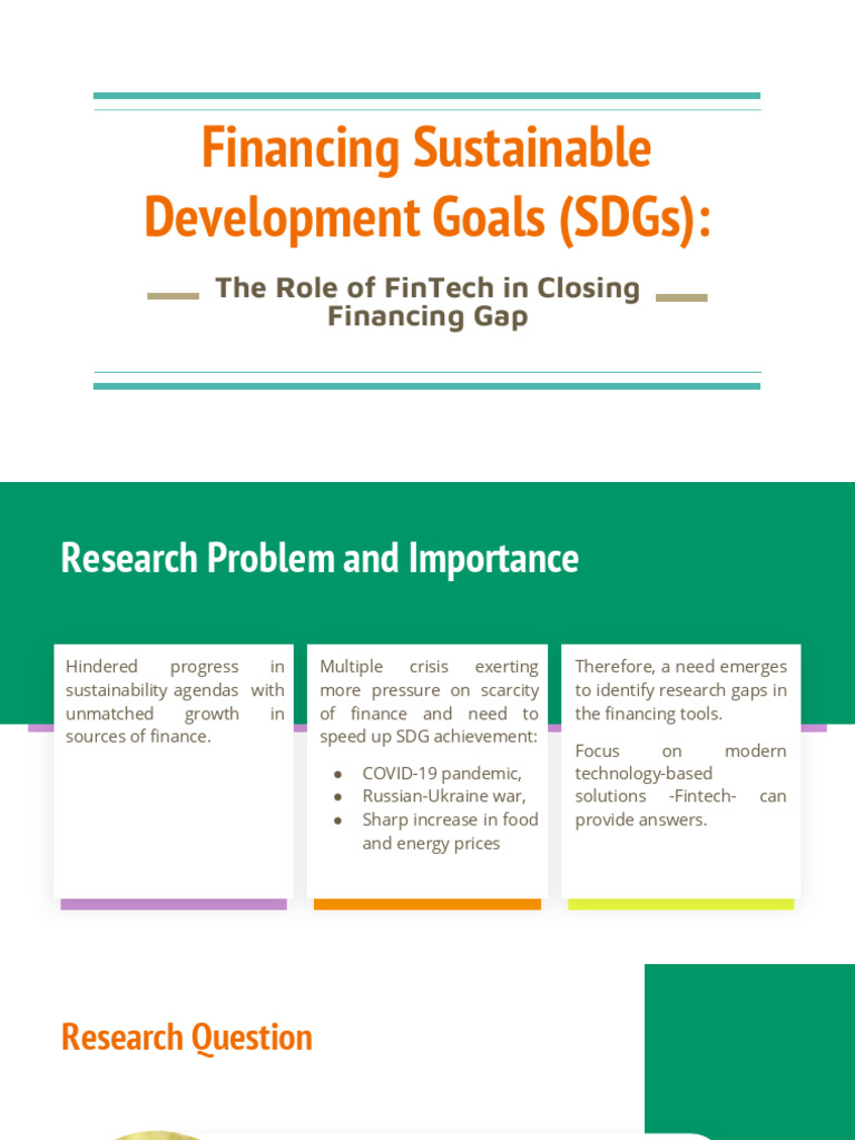 Role of Fintech in Financing Sustainable Development Goals (SDGS) | PDF ...