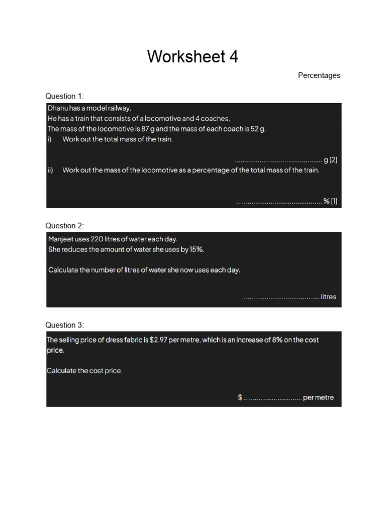 Worksheet 4 | PDF