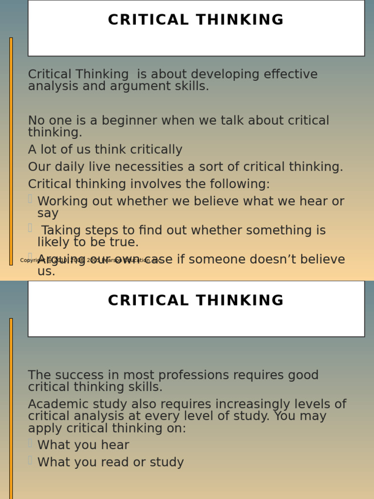 Essential Skills for Critical Thinking | PDF | Critical Thinking | Thought