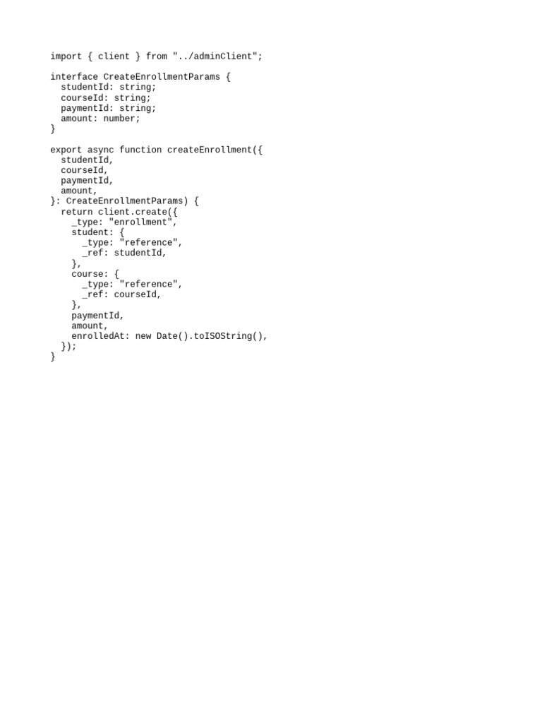 Create Course Enrollment Function | PDF