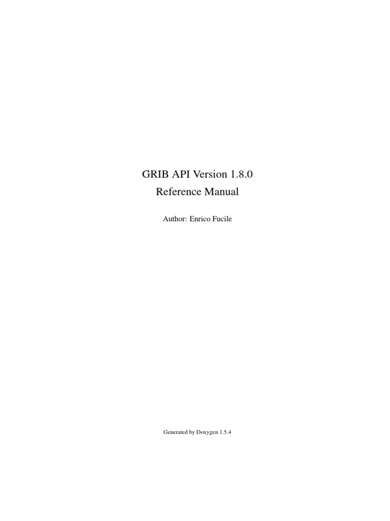 Grib API Ref PDF Library C (Programming Language)