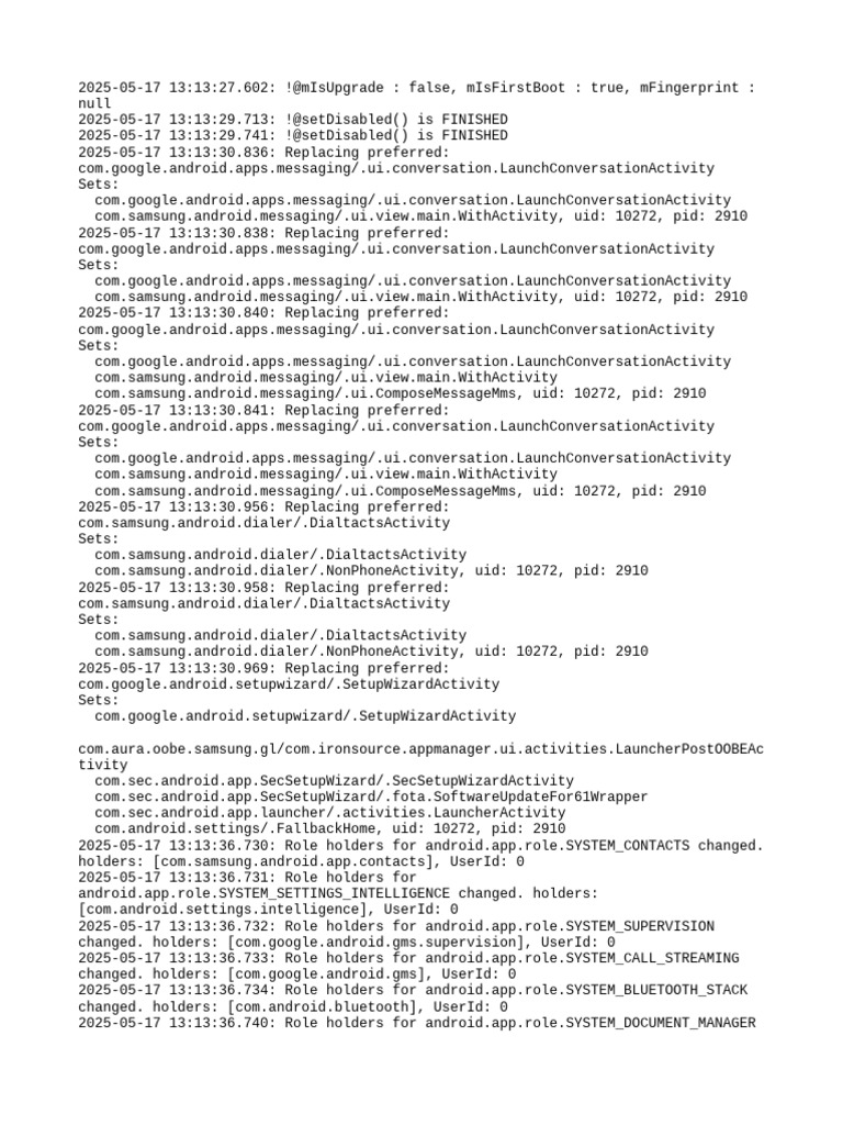 Android Messaging App Preferences Logs | PDF | Android (Operating ...