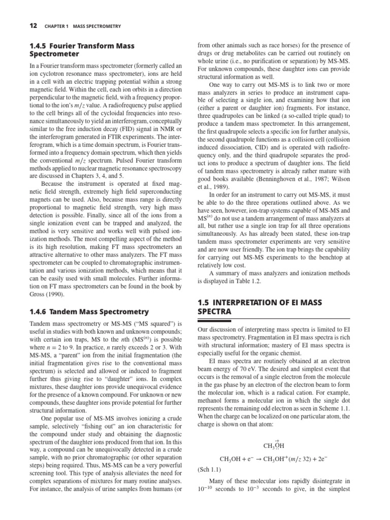 Fourier Transform Mass Spectrometry Overview | PDF | Mass Spectrometry ...