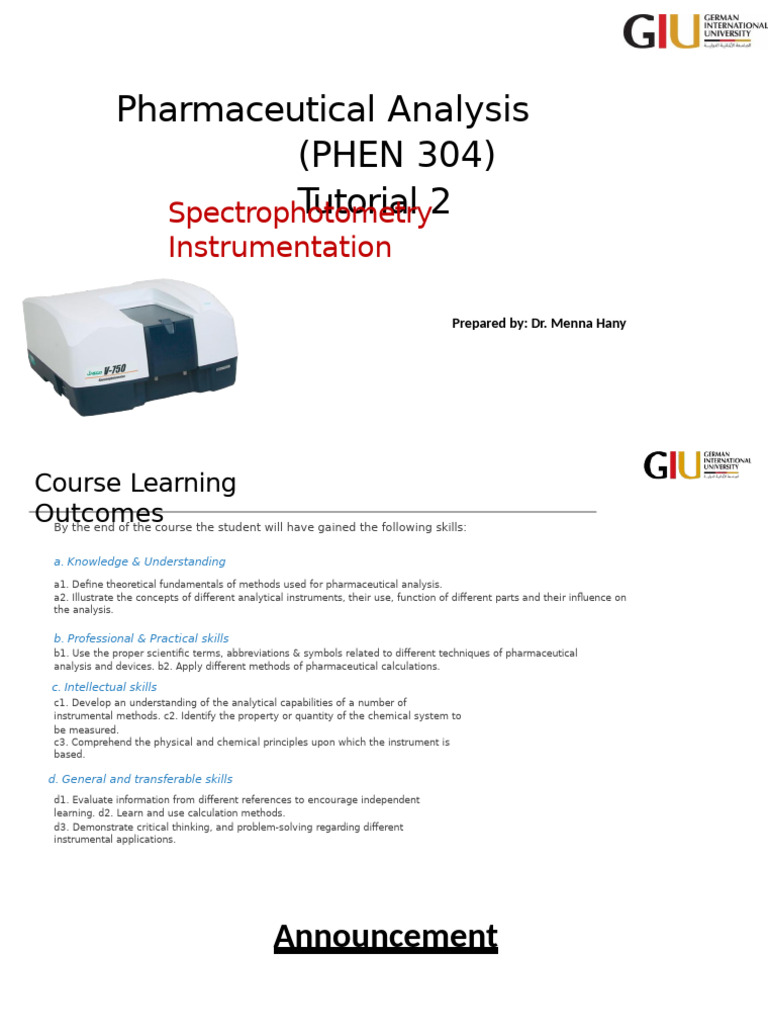 Spectrophotometry in Pharmaceutical Analysis | PDF | Waves | Applied ...