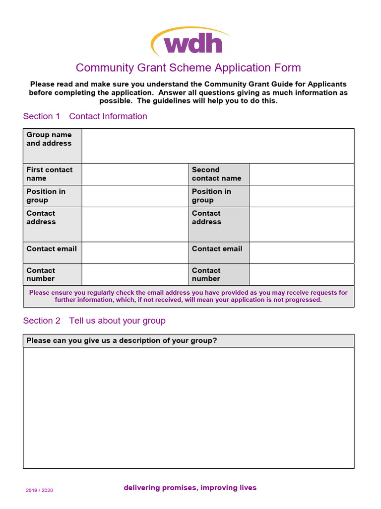 Community Grant Application Form | PDF | Banks