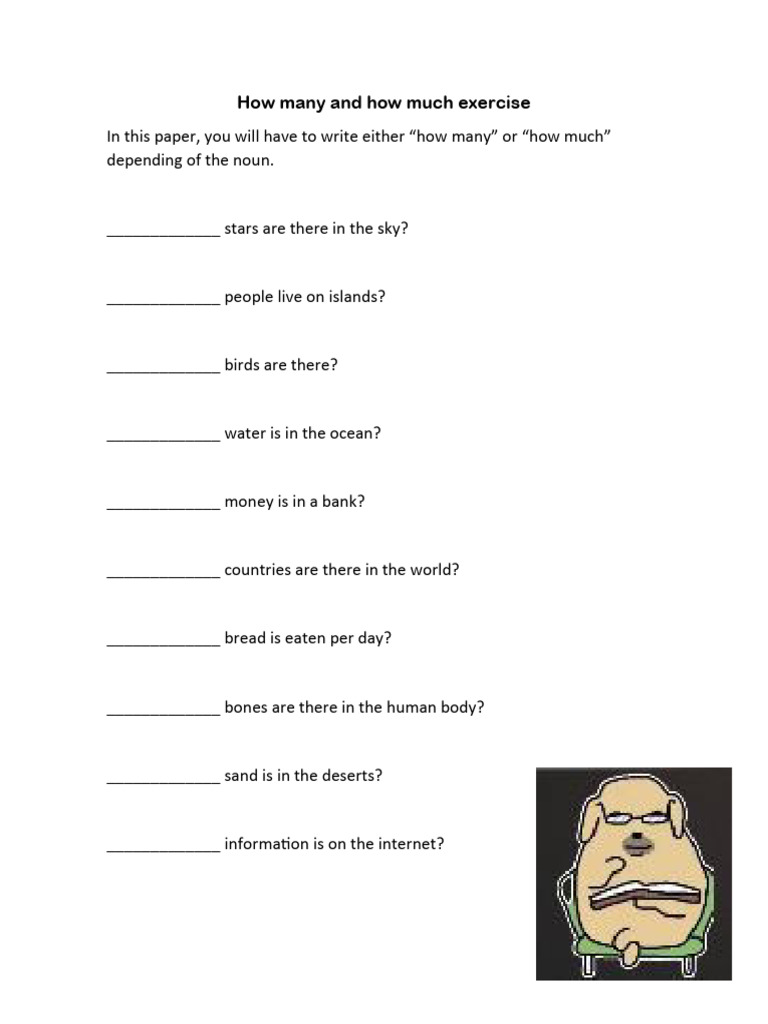 Exercise: How Many vs. How Much | PDF