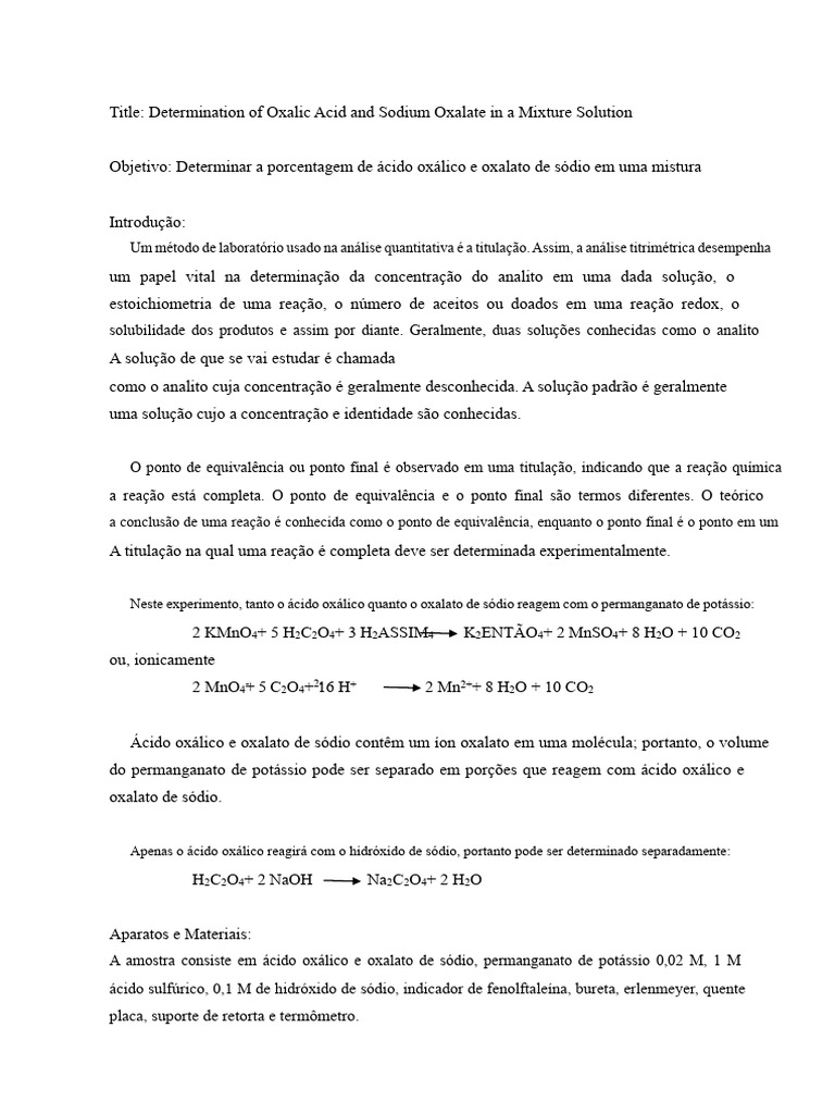 Relatório Completo Do Laboratório de Química UTAR 1 Exp11 | PDF ...