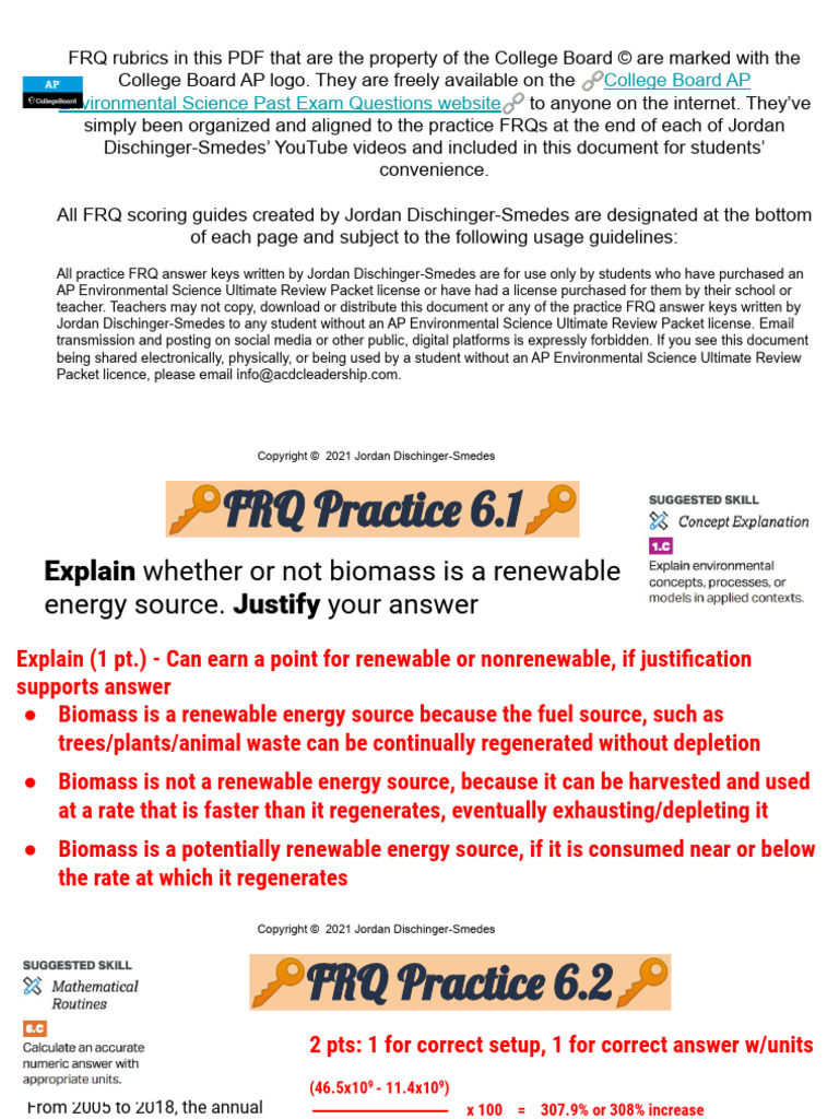 AP Environmental Science FRQ Practice | PDF | Petroleum | Electricity ...
