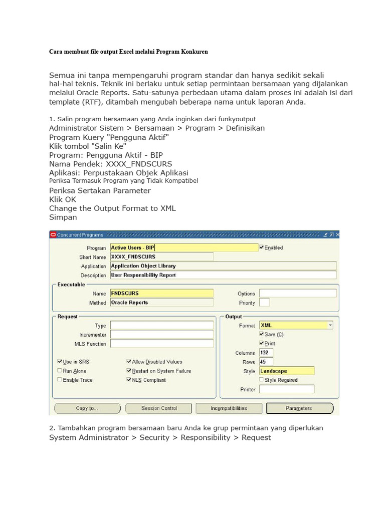 Cara Membuat File Output Excel Melalui Program Konkuren | PDF