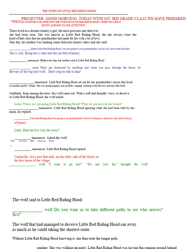 Little Red Riding Hood A Cautionary Tale PDF Little Red Riding Hood