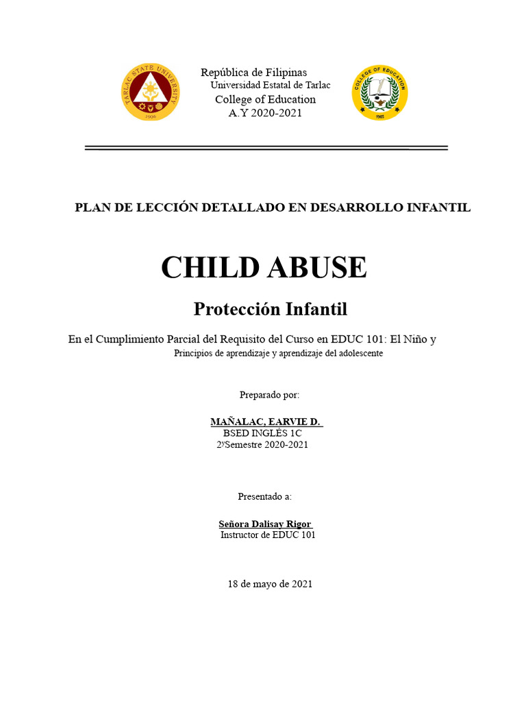 Lección sobre Abuso Infantil y Prevención | PDF | Abuso infantil
