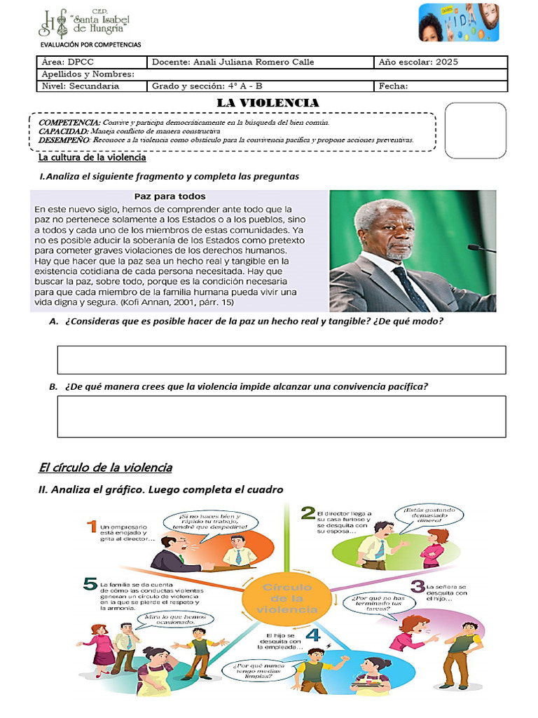 Cultura y Círculo de la Violencia en la Escuela | PDF