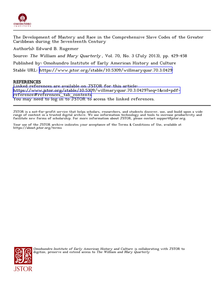 Rugemer DevelopmentMasteryRace 2013 | PDF | Slavery | Slavery In The ...
