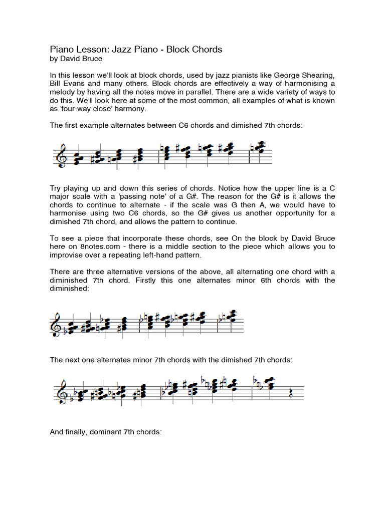 David Bruce Block Chords | PDF