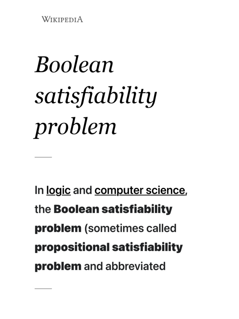 Understanding Boolean Satisfiability | PDF | Logic | Theoretical ...