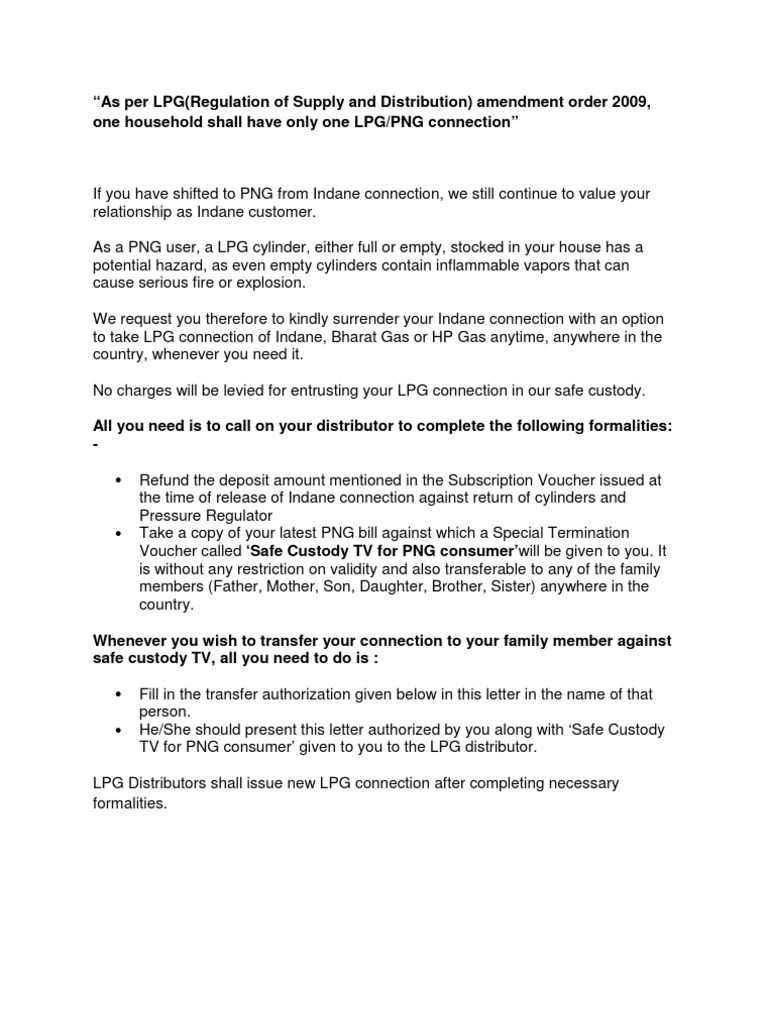 Indane Gas Connection Surrender Guide | PDF | Liquefied Petroleum Gas ...