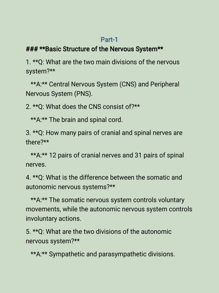 Nervous System Structure and Function | PDF | Motor Neuron | Nervous System