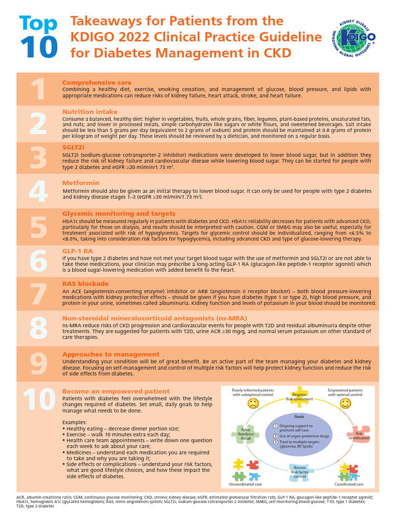 KDIGO 2022 Diabetes Management in CKD Guideline Top 10 Takeaways for ...