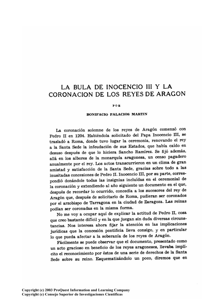 Palacios - Bula Inocencio III | PDF