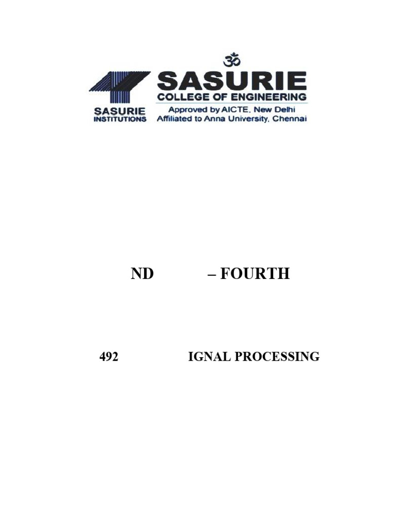 EC3492 Digital Signal Processing Overview | PDF | Discrete Fourier ...