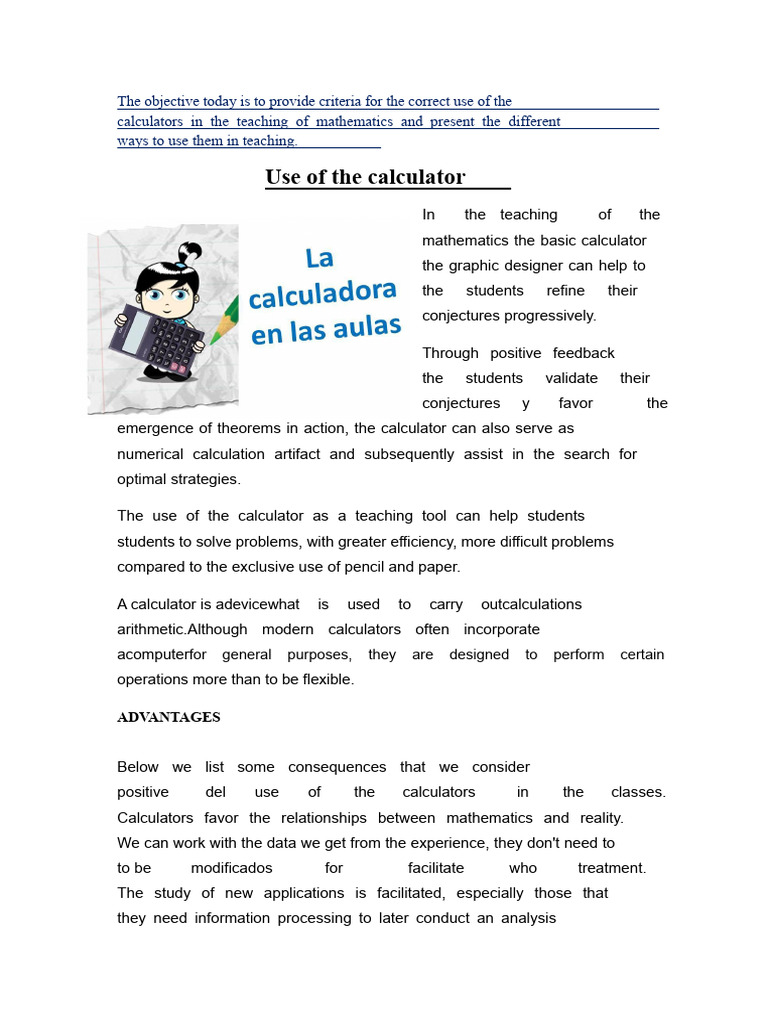 Effective Calculator Use in Math Teaching | PDF | Mathematics ...