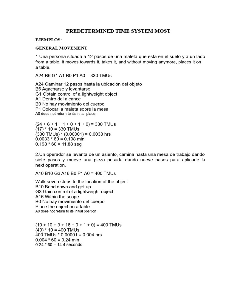 Most Predetermined Time System | PDF